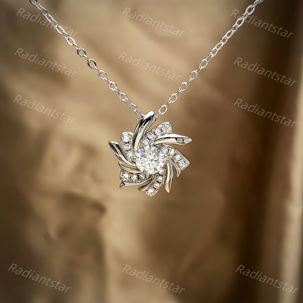 NEW Certified 1/2 ct. t.w. Moissanite Windmill Necklace